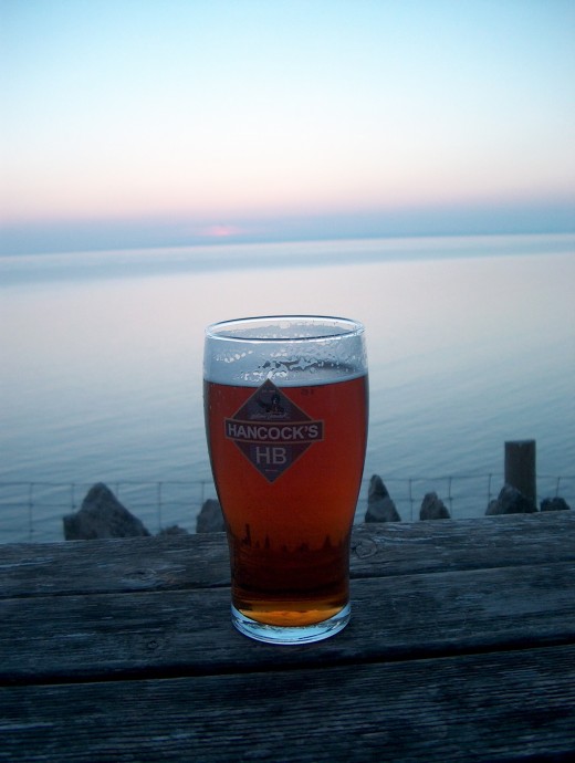 An ale in Wales, looking over the Irish Sea