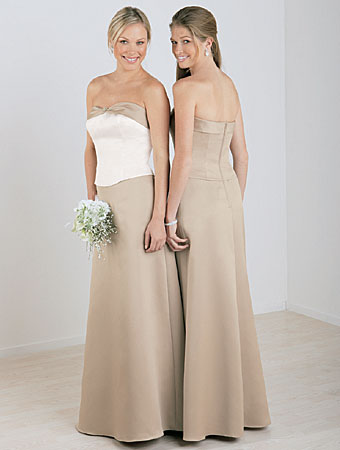 Bridesmaid Dresses/Alfred Angelo Separates Bridesmaids Style 6306 Satin Rhinestone Pin Optional Spaghetti Straps      Bodice available in 55 colors   Skirt and neckline trim available in 55 colors  Sizes: 2 to 28W, 8JB to 14JB