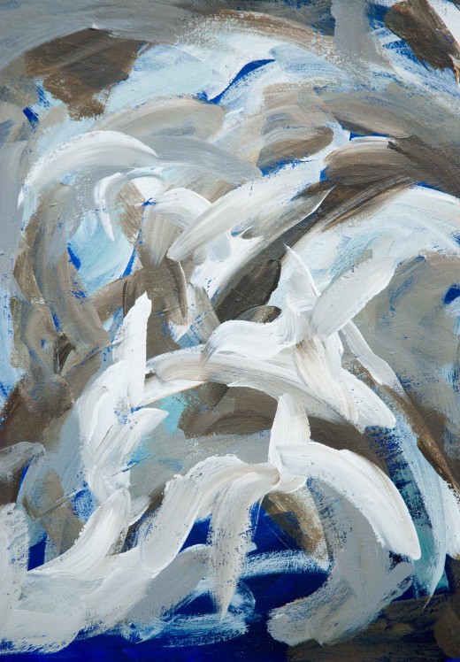 Explosion of Birds, Acrylic on Canvas, shown at the Open Studio Tour in Grand Junction, May 4, 2008