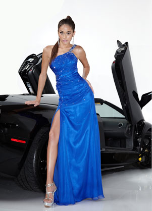 Prom Dress: Davinci Prom Dress Style 1316 Fabric : Chiffon
