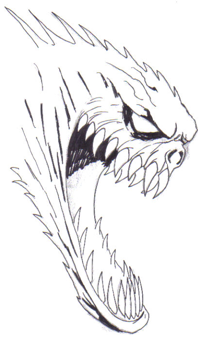 How to draw monsters.    Monster drawing Copyright Wayne Tully 2010.
