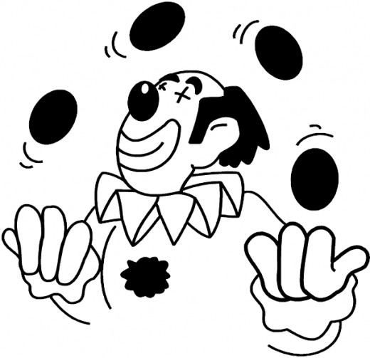 Circus Clown Kids Coloring Pages Free Colouring Pictures to Print - Clown Juggler