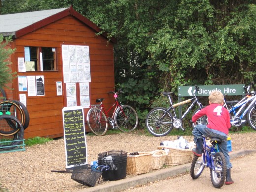 The bike rental kiosk