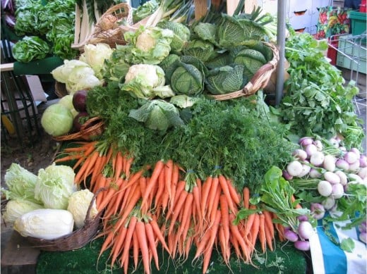 Healthy eating vegetables