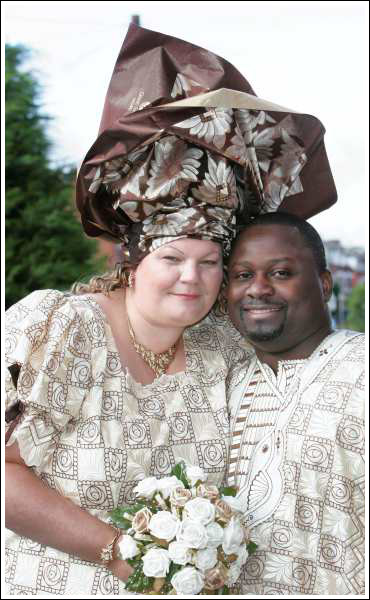 Cyril Adeoti and Diane Barton from Salford. Nigerian Wedding (UK)