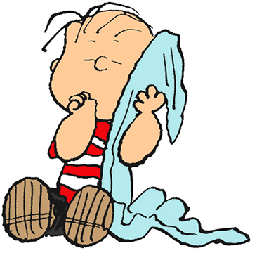 Linus with his baby blanket.