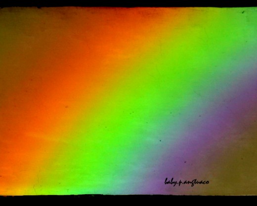 rainbow from cd projected on the wall