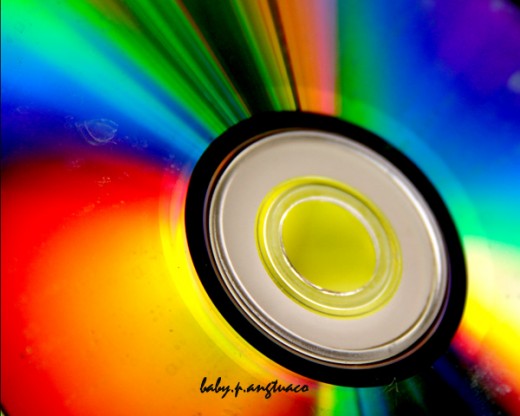 rainbow colors and ridges on cd