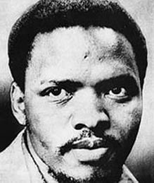 Steven Bantu Biko, killed by security police in 1977. He wrote of the world being given a more "human face" by South Africa. Image from Wikipeida.