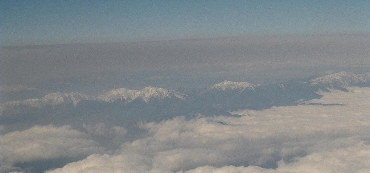 The Minami Alps, aerial view.