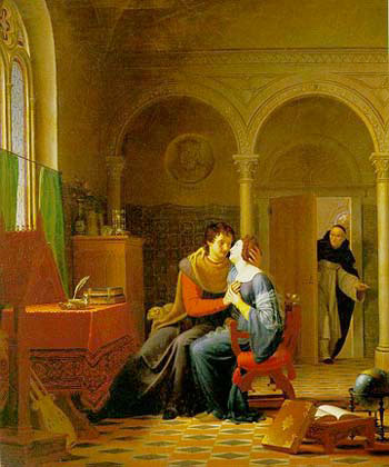 Jean Vignaud's Les Amours d'Hlose et d'Abeilard. The original artwork is oil on canvas, completed in 1819.