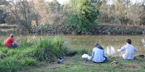 A few fishermen try their luck