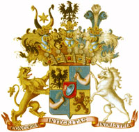 Rothschild family coat-of-arms. Image from Wikipedia and believed to constitute fair use.