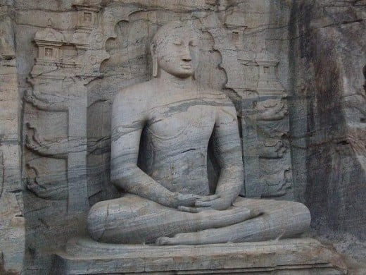 One of the statues in Gal Viharaya in Polonnaruwa