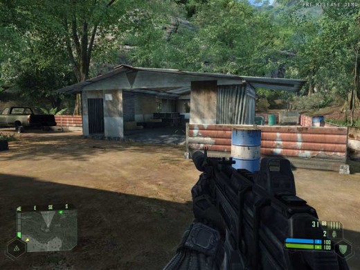 A flimsy shack like this one will still be providing hard cover in a lot of videogames. Crysis was one of the first games to feature material penetration (DX 10 multiplayer version)