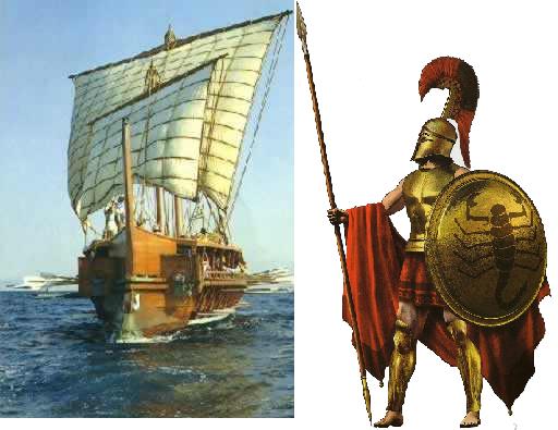 The Athenians had by far the suprior navy while the Spartans dominated Greece in land battles