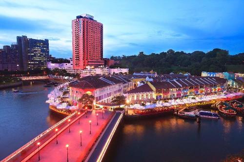Clarke Quay during twilight
