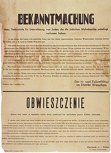 A notice from World War II, promising death and torture to anyone who helped the Jews.