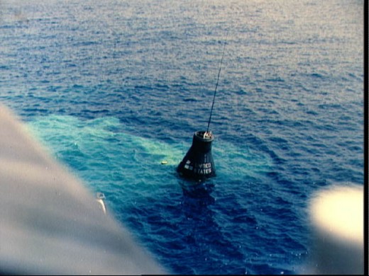 Flooded with water, Liberty Bell 7 became too heavy to lift. Photo courtesy of NASA.