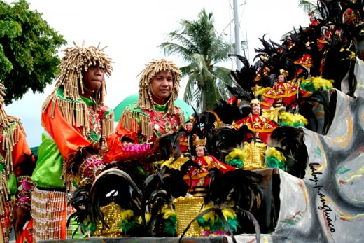 Statues of the Child Jesus on a participating float