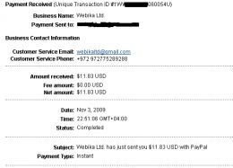 Payment proof of a Bukisa payment - not mine although I have been paid twice through Paypal with Bukisa.