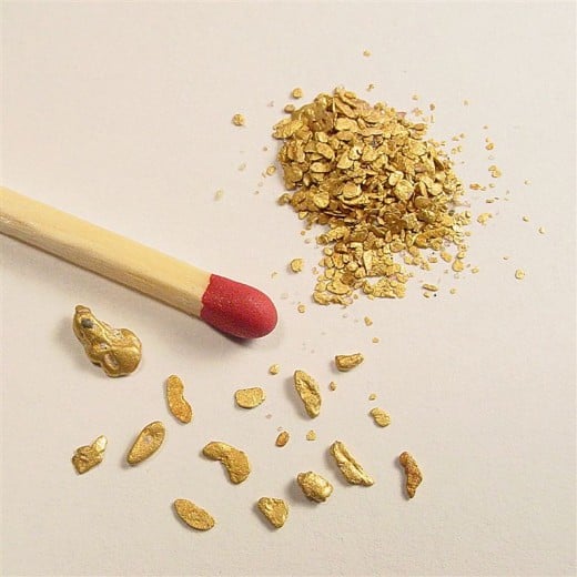 Gold Nuggets Comparable Size to Match