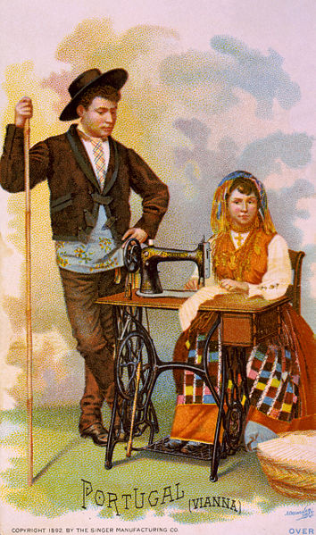 A depiction of a 19th century portuguese couple - in rural areas, nothing much has changed.
