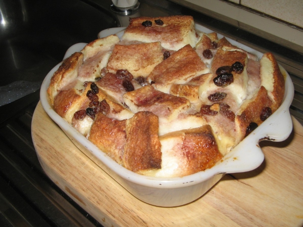 Bread and Jam Pudding hot out of the oven!