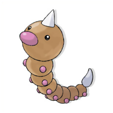 Weedle is a little hairy bug pokemon.