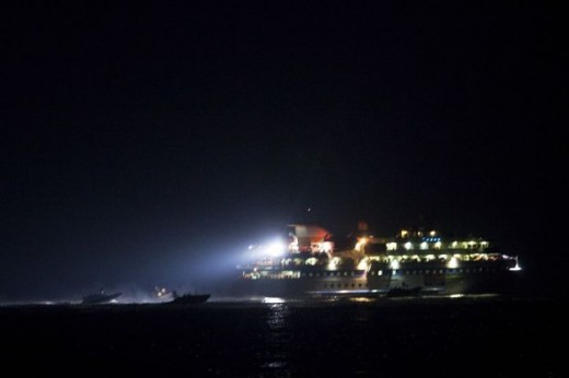 AP -- image of the "freedom flotilla" at night