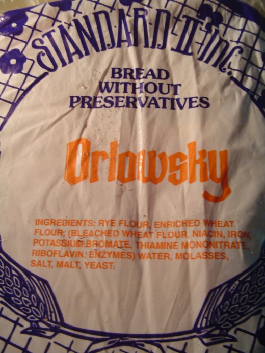 David's Bakery Orlowsky Dark Rye Bread ingredients and packaging