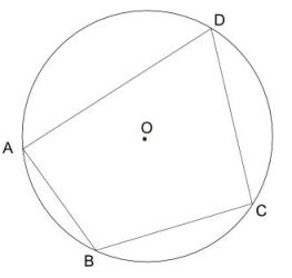 ABCD is a cyclic quadrilateral drawn inside the circle centre O.
