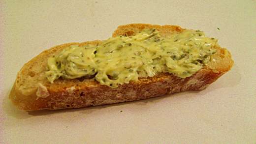 Homemade herb butter on bread / Photo by E. A. Wright