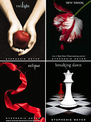 The four books in the Twilight series shown above. The art on these book covers provides the ideas for many cake designs.