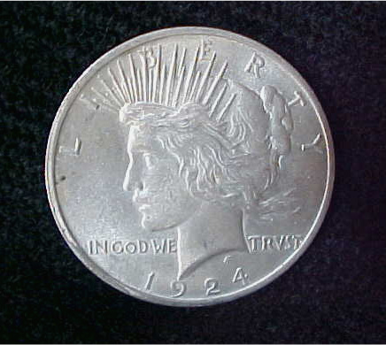 This is a 1924 U.S. Peace Dollar