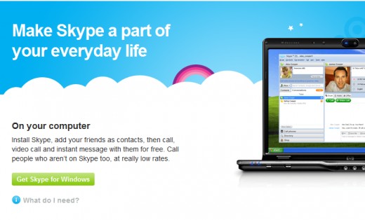 The Skype download page