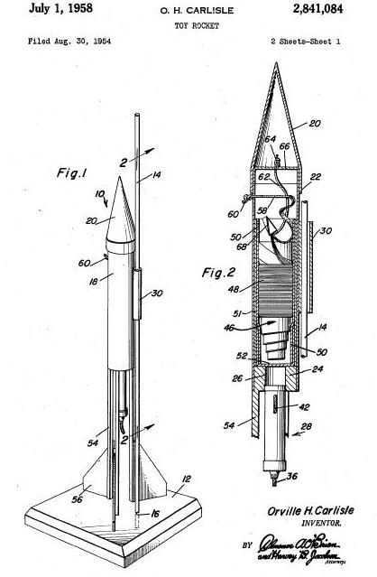 Original patent drawing of Carlisle Brothers Model