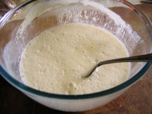 If you use beer or sparkling wine your batter will be fizzy!
