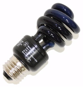 A compact fluorescent black light, just one of the billions of uses of CFLs.