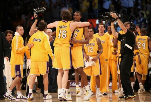 Team effort and never giving up won the day and the 2010 NBA Championship Trophy for the Lakers.  Yahoo Sports
