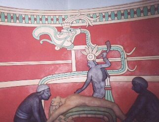 Mayan sacrifice scene