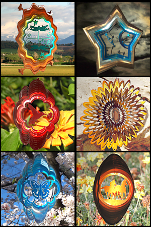 garden metal theme wind spinner spinners