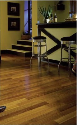 Brazilan teak flooring adds elegance and style
