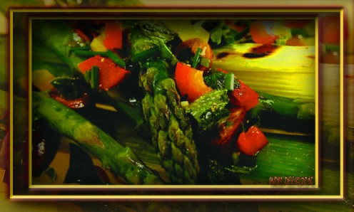 Rich flavor and deeply bright colors abound in this vegetarian grilled leeks and asparagus recipe.