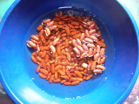soaking beans, Bob Ewing photo