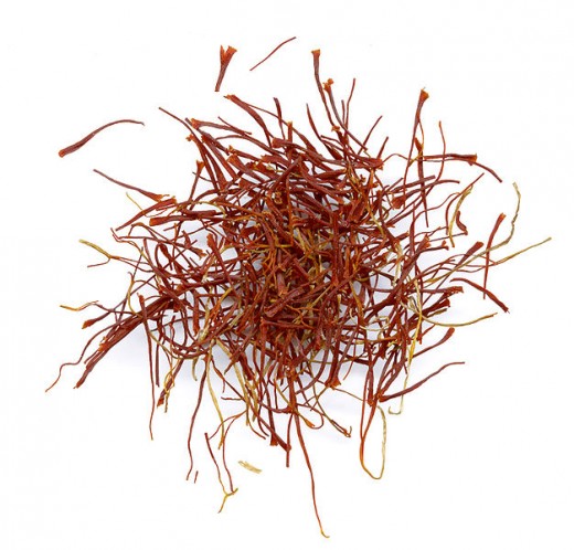 Saffron Threads, used in recipes after soaking, or crushing after heating
