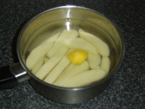 Parboiling Chipped Potatoes