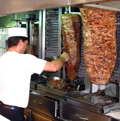 Vertical Spit,where the meat for gyros is often cooked