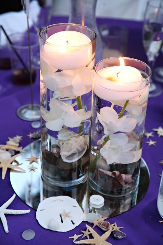 A Centerpiece of Floating Candles