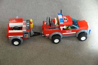 Rescue truck and trailer.